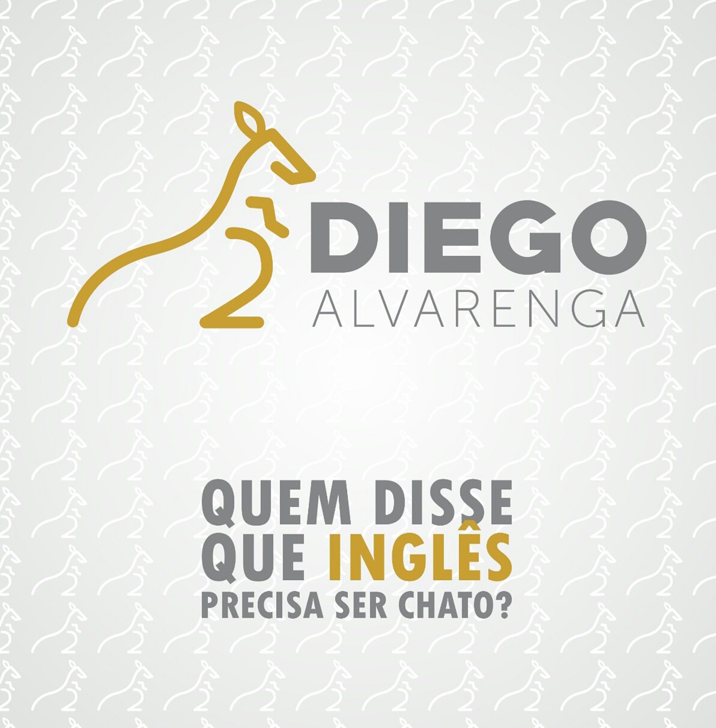 Imagem do banner principal do site com a logo e o texto Diego Alvarenga | Quem disse que Inglês precisa ser chato?